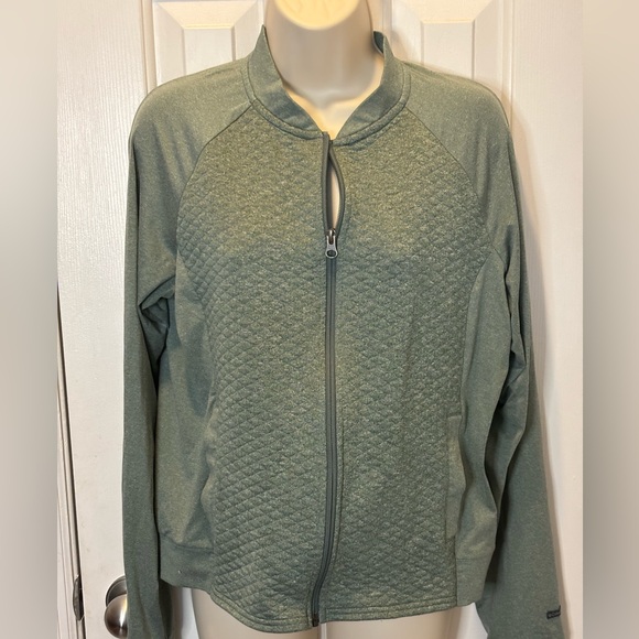 Columbia light green jacket size medium with zipper - Picture 1 of 4